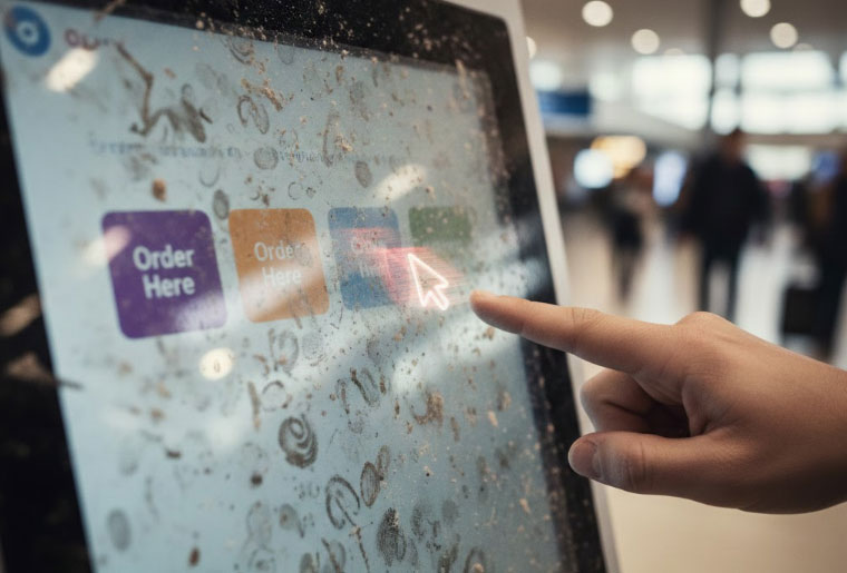 self-service machine screens