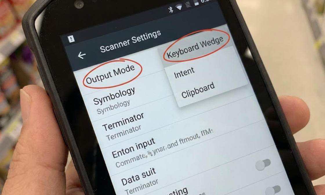 Android POS scanner settings