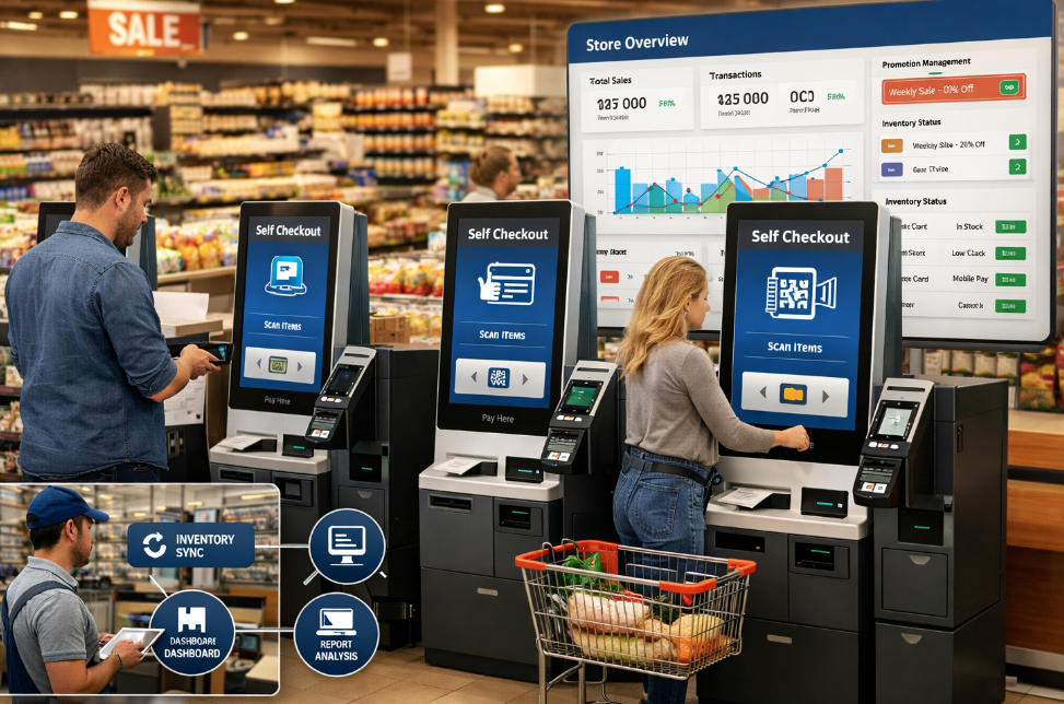Self-Service Payment Kiosks Built for Chain Supermarkets: Centralized Control Without the Complexity