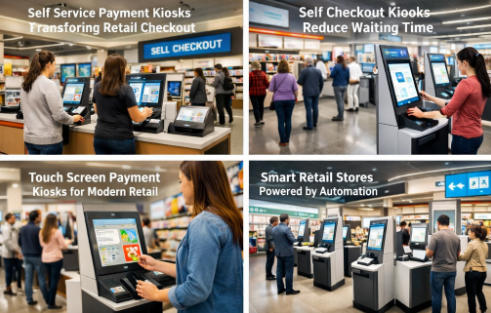 retail self checkout kiosk